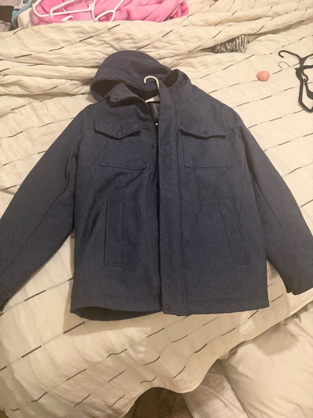 Men's Hooded Casual Jacket - Blue Levi’s brand